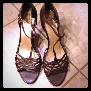 Sold in bundle: Joan & David leather wedge sandals