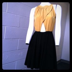 Never worn mustard and black dress