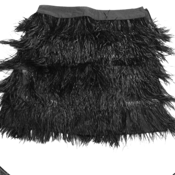 gracia Dresses & Skirts - Full feathered black cocktail mini by gracia.