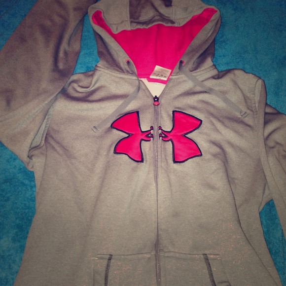 ⛔SOLD⛔Under Armour Women's Pink Grey Zip Up Jacket