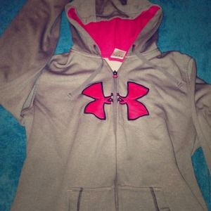⛔SOLD⛔Under Armour Women's Pink Grey Zip Up Jacket