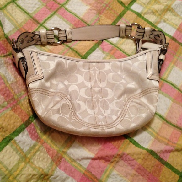 Authentic off white/cream signature coach purse