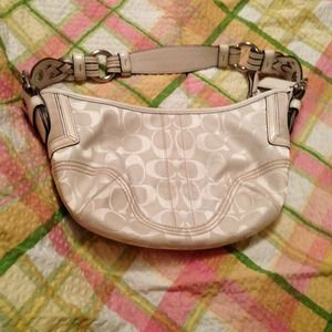 Authentic off white/cream signature coach purse