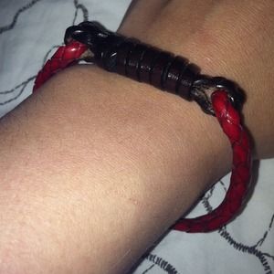 Red and chocolate brown bracelet