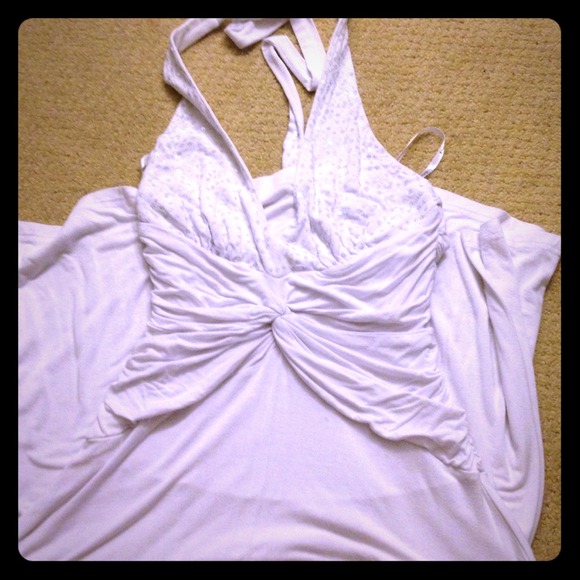 White Bebe Halter Dress