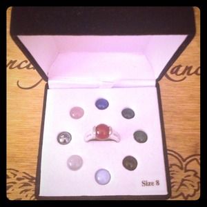 Sterling Silver Changeable Stone Ring