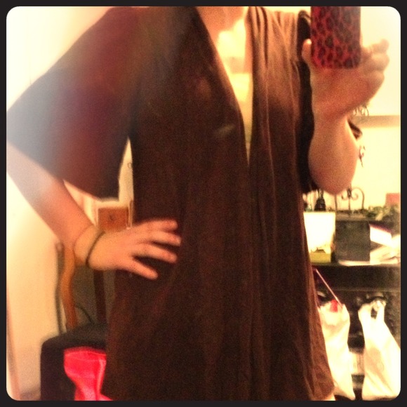 Brown open cardigan