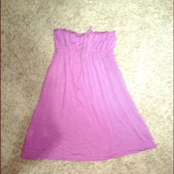 Purple striped sun dress. Never been warn.