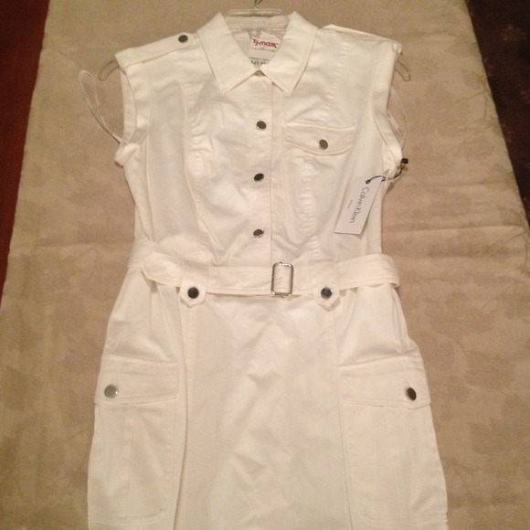 Calvin Klein white mid dress