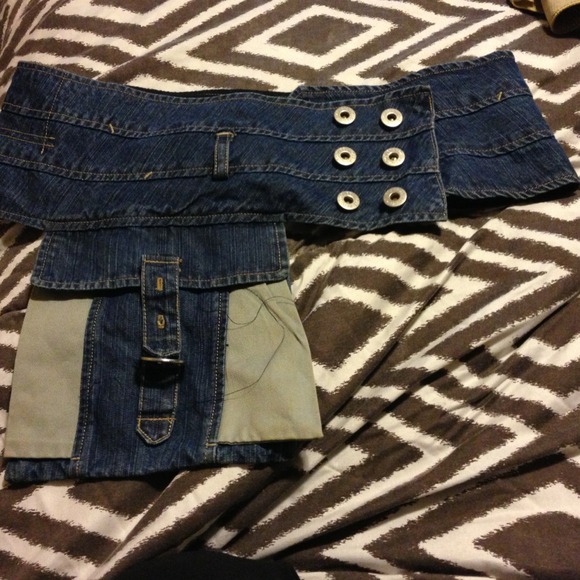 David button denim belt main image 4