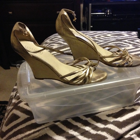Coach gold wedges