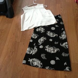 Maxi skirt and blouse