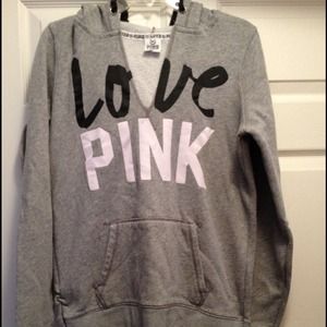 ✨Traded✨Love pink gray sweatshirt