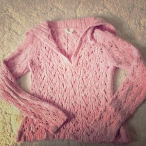 American Eagle, Pink and White Sweater