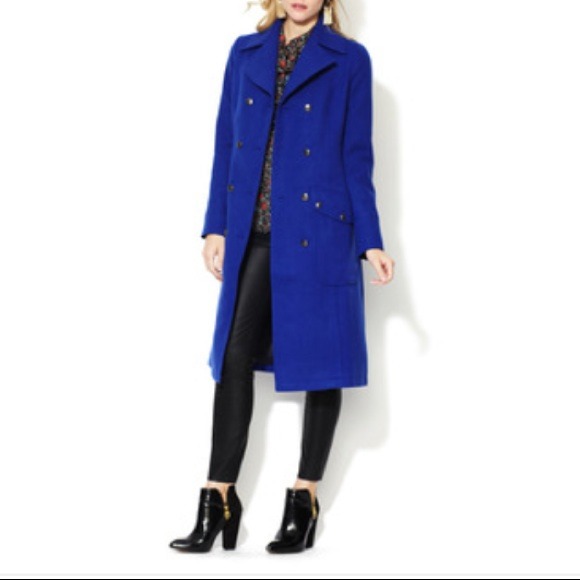 blue felt coat
