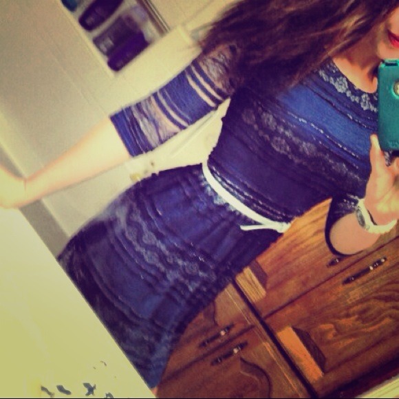 Blue lace dress