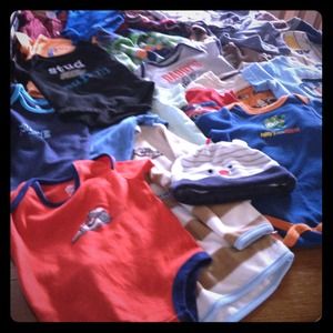 HUGGGGEEE bundle of baby boy clothes.