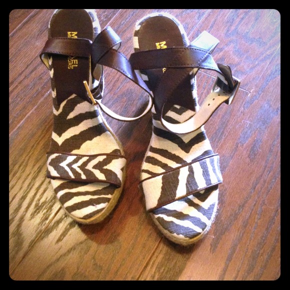 Michael Kors Brown and Tan Zebra Wedge heels