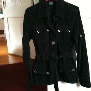 Black velveteen jacket.