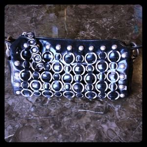 Black leather handbag by Marc Ecko "red"