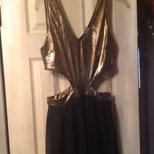 Black and Gold dress with sides cut out