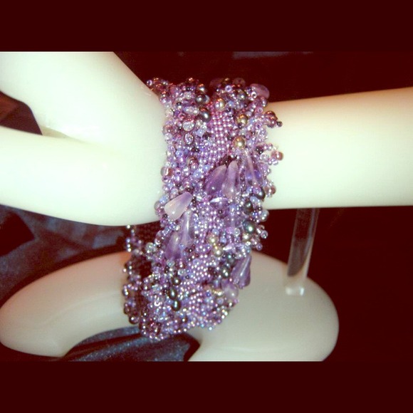 Handmade free form Peyote stitch bracelet