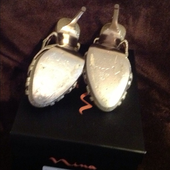 Gold Sequence stiletto 3 1/2 in Heels - Picture 3 of 3