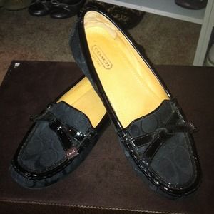 Black Coach Flats. Like new