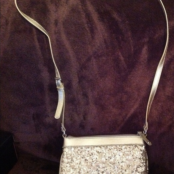Gold Sequence shoulder/cross body Evening Bag - Picture 2 of 4