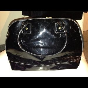 Black Shiny Pleather Bag- Never Used!