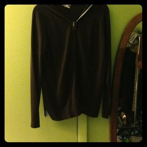 brown zip up sweater
