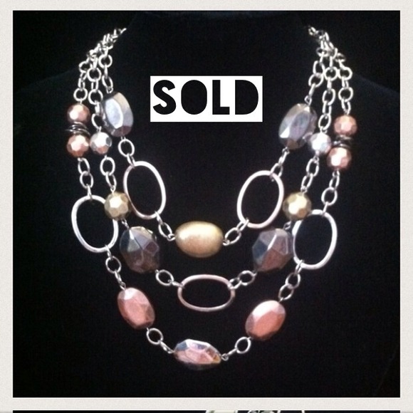 ❌Sold❌Layered gold, silver & rose gold tone