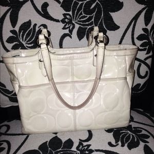 Coach Monogram White Tote