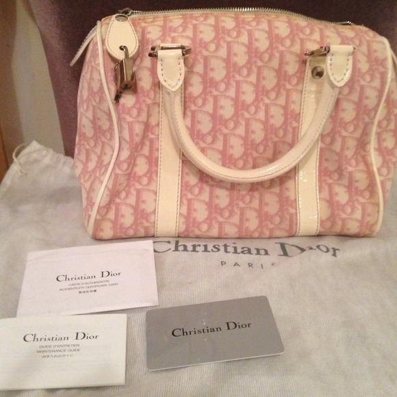 Authentic Christian Dior Pink&White speedy handbag