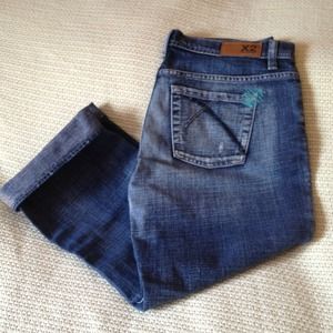 Express Distressed Denim Capris!