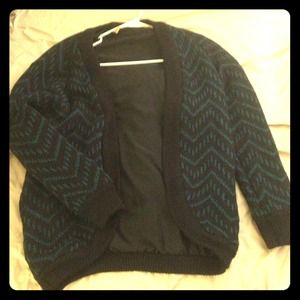 Black and blue striped cardigan