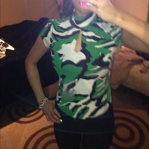 Express Camo Inspired Key hole Top