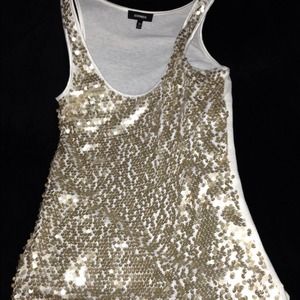 Gold Sequined Party Tank by Express