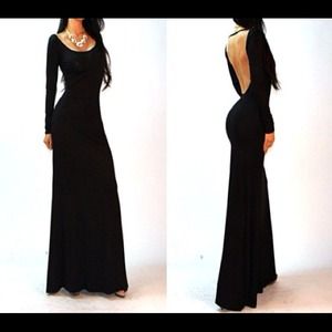 REDUCED-Black Backless Gown : Large