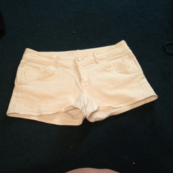 White denim shorts