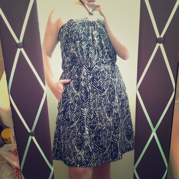 Leaf print halter dress REDUCED