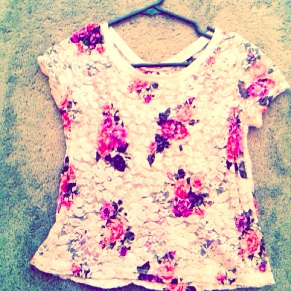 Floral lace shirt