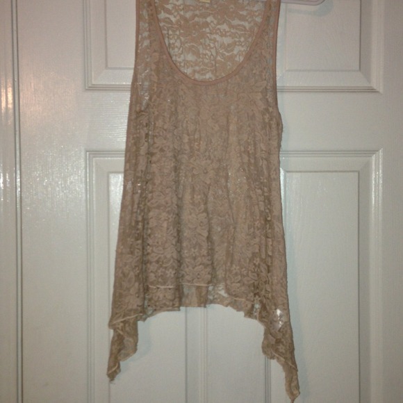 Pale pink lace tank