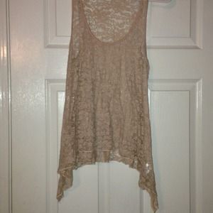 Pale pink lace tank