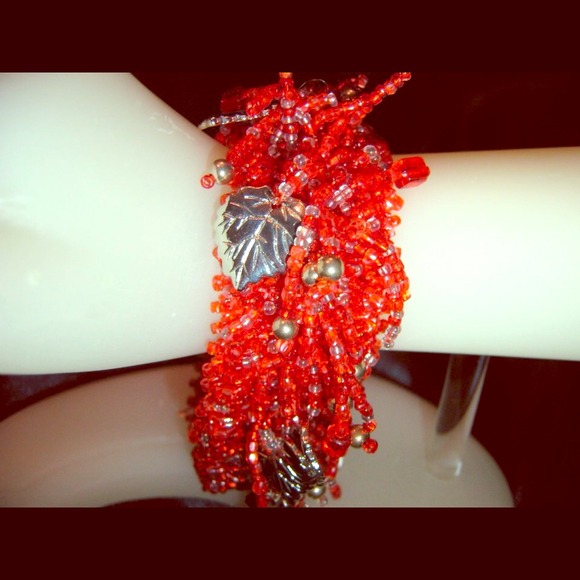 Handmade free form Peyote stitch bracelet