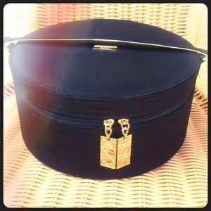 Black Round Dior Make Up Bag