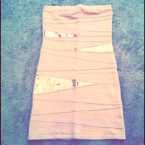 Gold tube dress