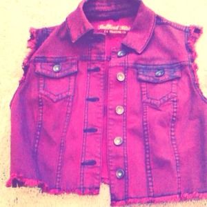 Pacsun burgundy denim vest