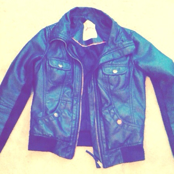 Black leather jacket