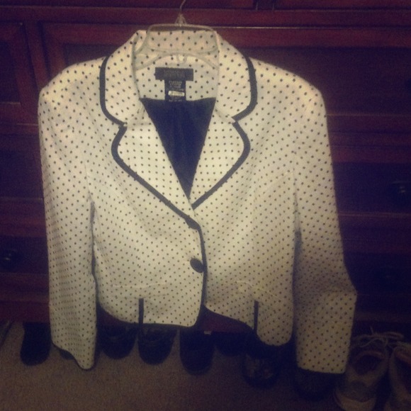 Black n white polka dot blazer